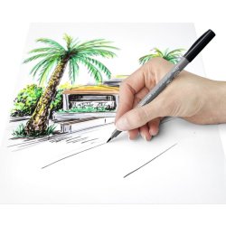 Staedtler Brush pens - Pigment arts st - soft assorteret farver - gr/sort - 6 stk.